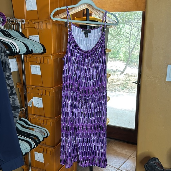 Lane Bryant Purple and White Spaghetti Strap Sundress Size 2X 18/20 - Picture 3 of 8
